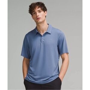 Lululemon Logo Sport Polo Short Sleeve Oasis Blue